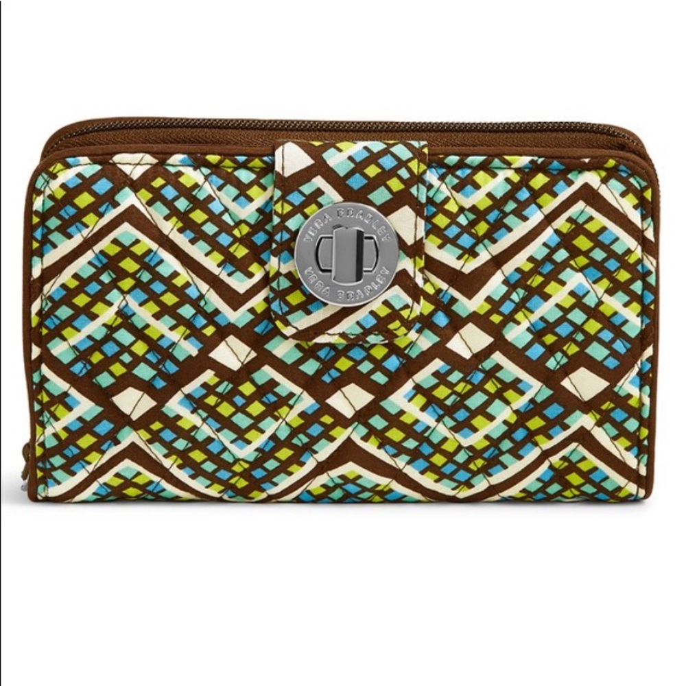 Vera Bradley Rain Forest RFID turn lock wallet